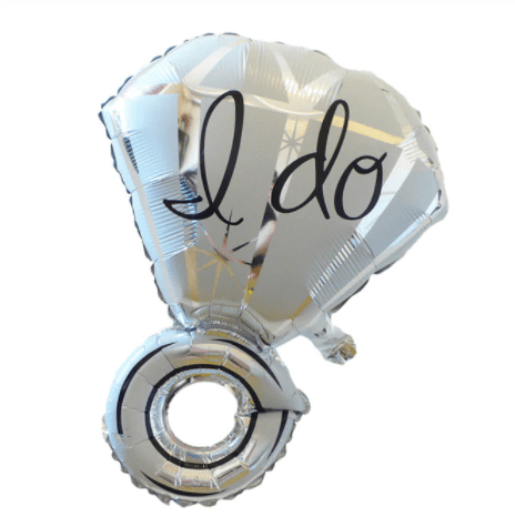 Diamantring Folieballong "I DO" Silver