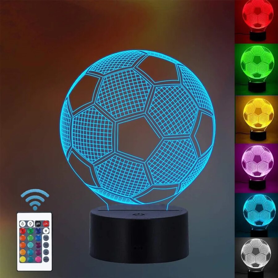 Fotboll 3D Illusionslampa