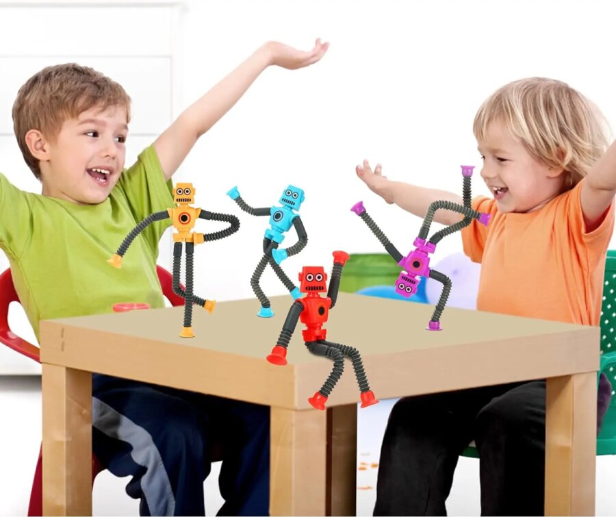 Robot Fidget Sugpropp - 4-Pack – bild 2 av 3