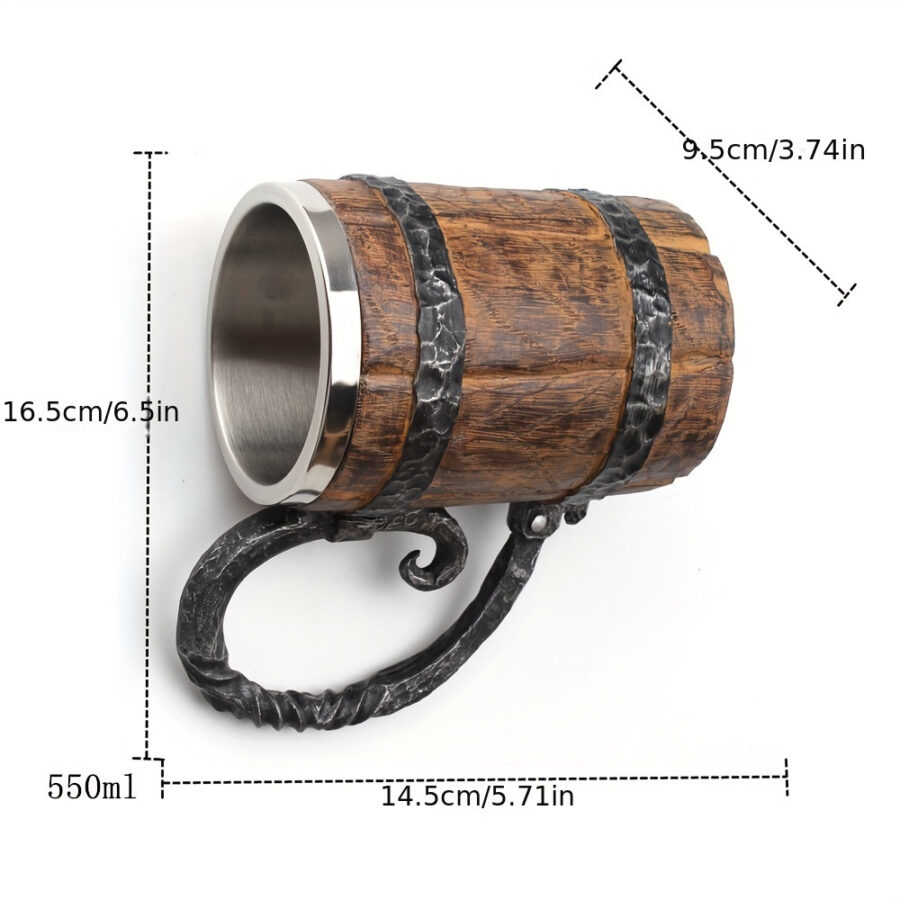 Vikingastil Mugg med Rostfritt Stålinsats - 550 ml – bild 5 av 6