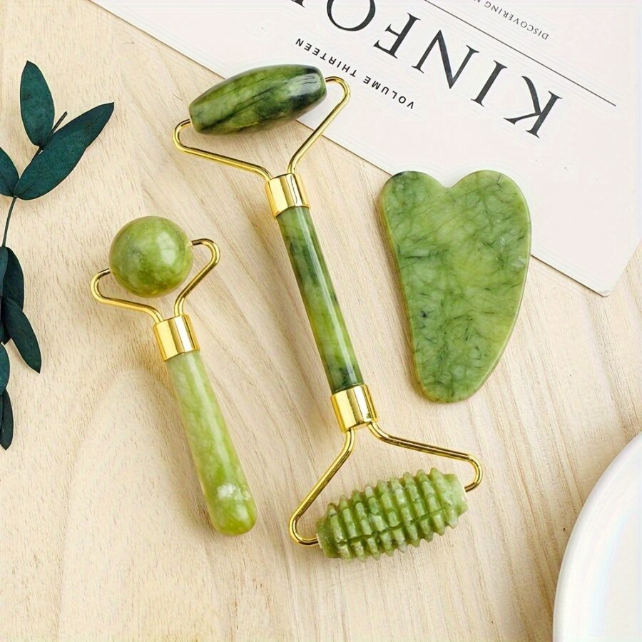 Jade Roller och Gua Sha-set med Ögonmassör 3-i-1 – bild 2 av 4