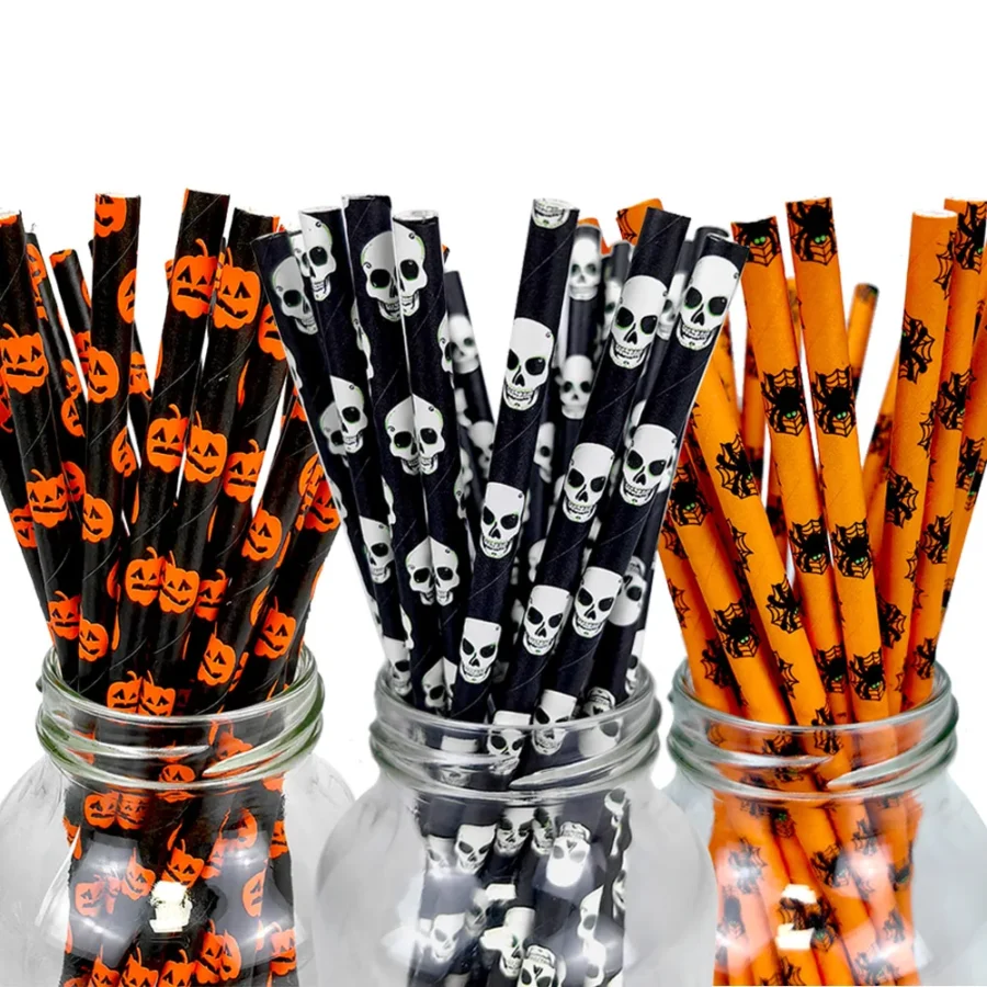 Papperssugrör Halloween 50/100 st