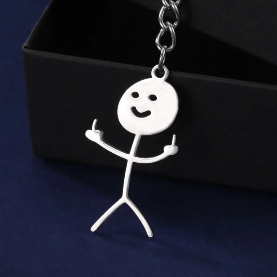 Nyckelring Roliga Stickman - Middle Finger – bild 3 av 4