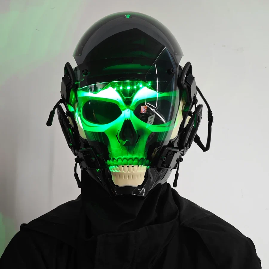 Skelettmask LED - Futuristisk Punk Cosplay – bild 3 av 3