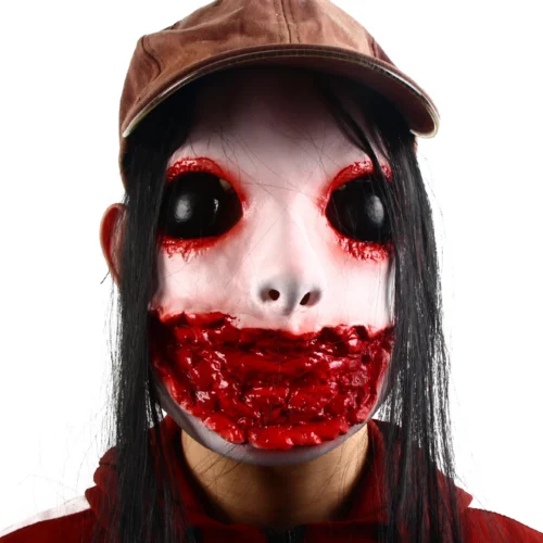 Zombiemask Blodig Med Keps - Latex