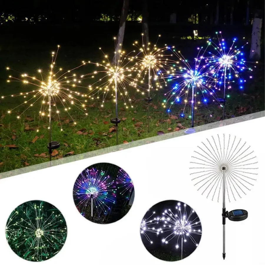 LED Solcell Fyrverkeri Lampor - Trädgårdsdekoration – bild 4 av 4