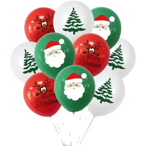 Julballonger med Julmotiv 10-pack