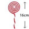 Polkagris Dekoration - 16 cm Röd/Vit