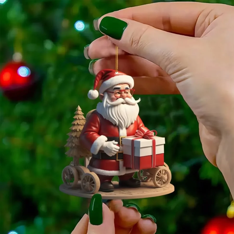Julgransdekoration Tomte och Snögubbe i Akryl – bild 2 av 4