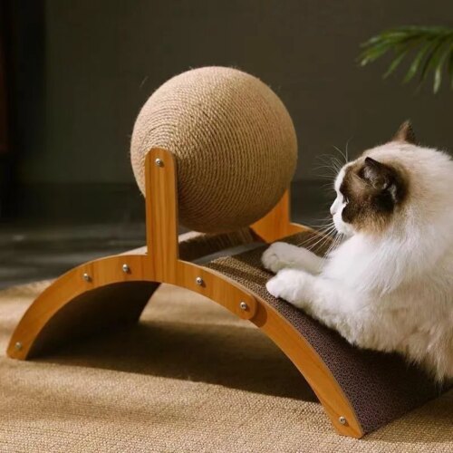 Kattklösboll i Trä – 2-i-1