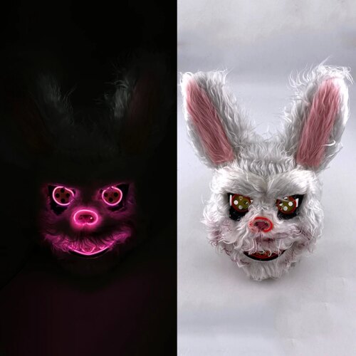 Kaninmask Blodig LED Lysande - U