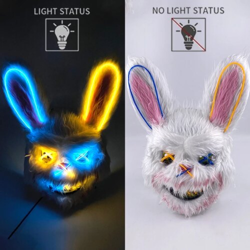 Kaninmask Blodig LED Lysande - J