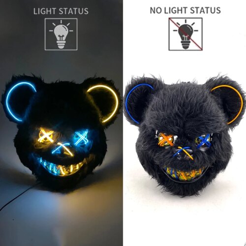 Kaninmask Blodig LED Lysande - A