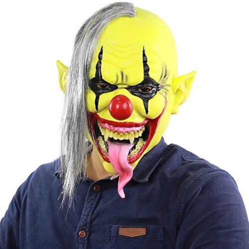 Halloweenmask Skräckclown – Grön