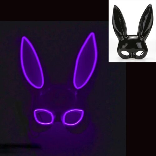 Kaninmask LED med Långa Öron - R