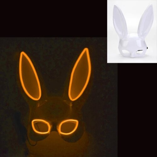 Kaninmask LED med Långa Öron - L