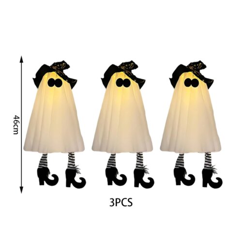 Halloween LED Spök-Häxa – Lysande - 3st