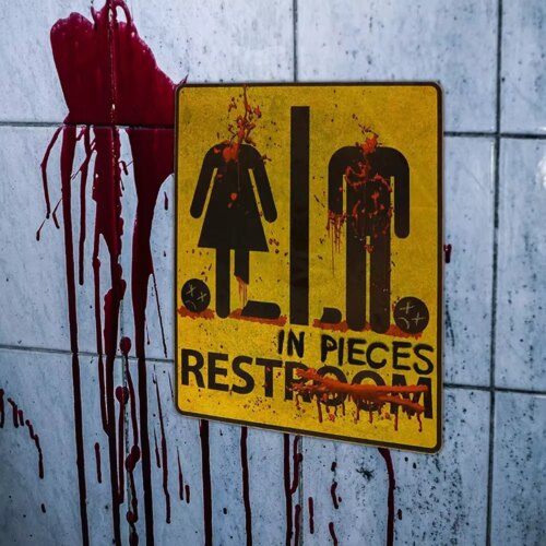 Halloween Väggdekor – Blodiga Toalett