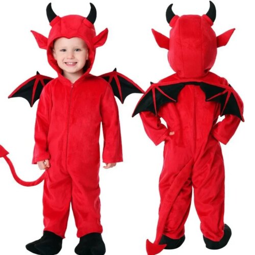 Halloween Barnkostym – Röd Demon