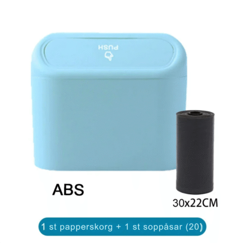 Bilskräpkorg med Lock - Blå