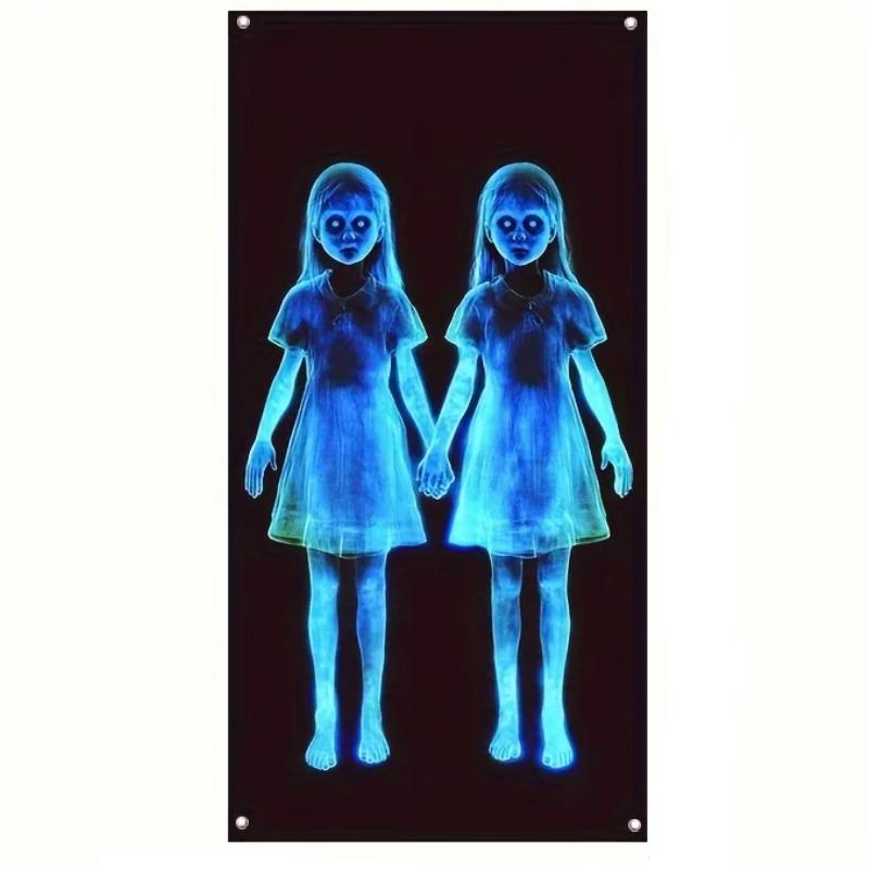 Spökflickor Tvillingar Dörrhängare - Halloween