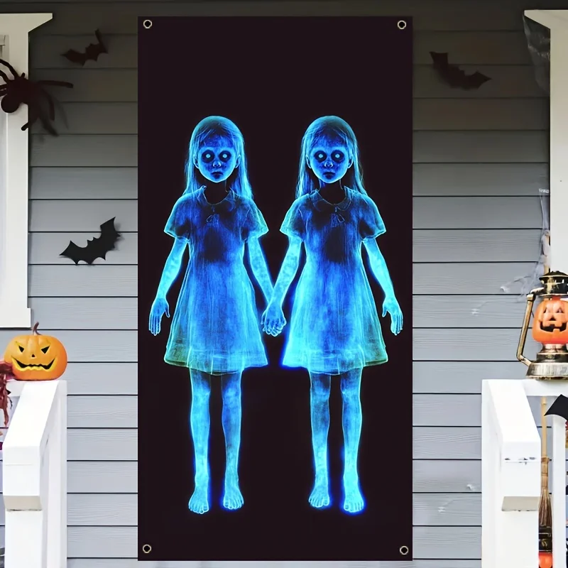 Spökflickor Tvillingar Dörrhängare - Halloween