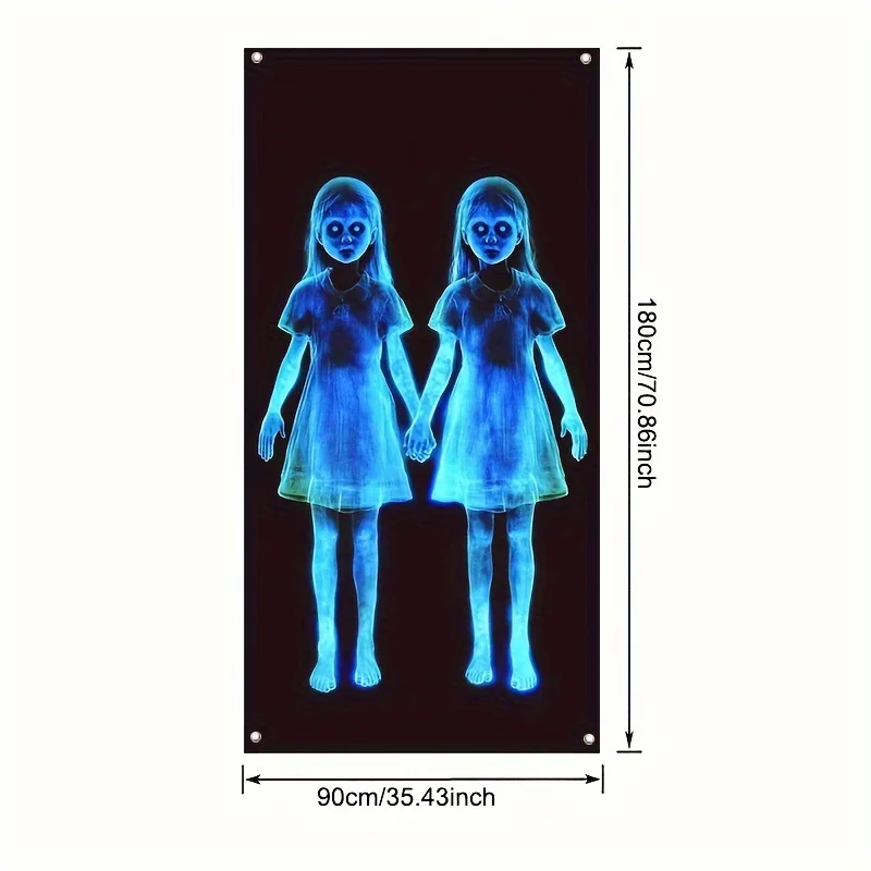 Spökflickor Tvillingar Dörrhängare - Halloween