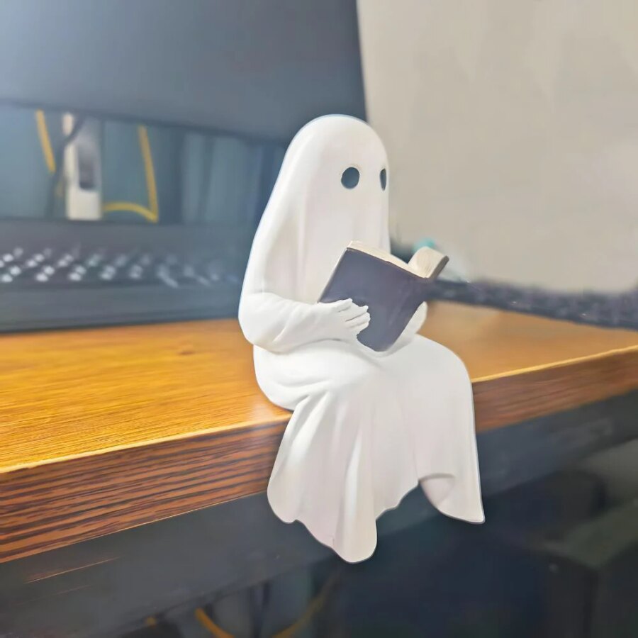 Spökstaty med Bok Halloween – Dekorativ – bild 4 av 5