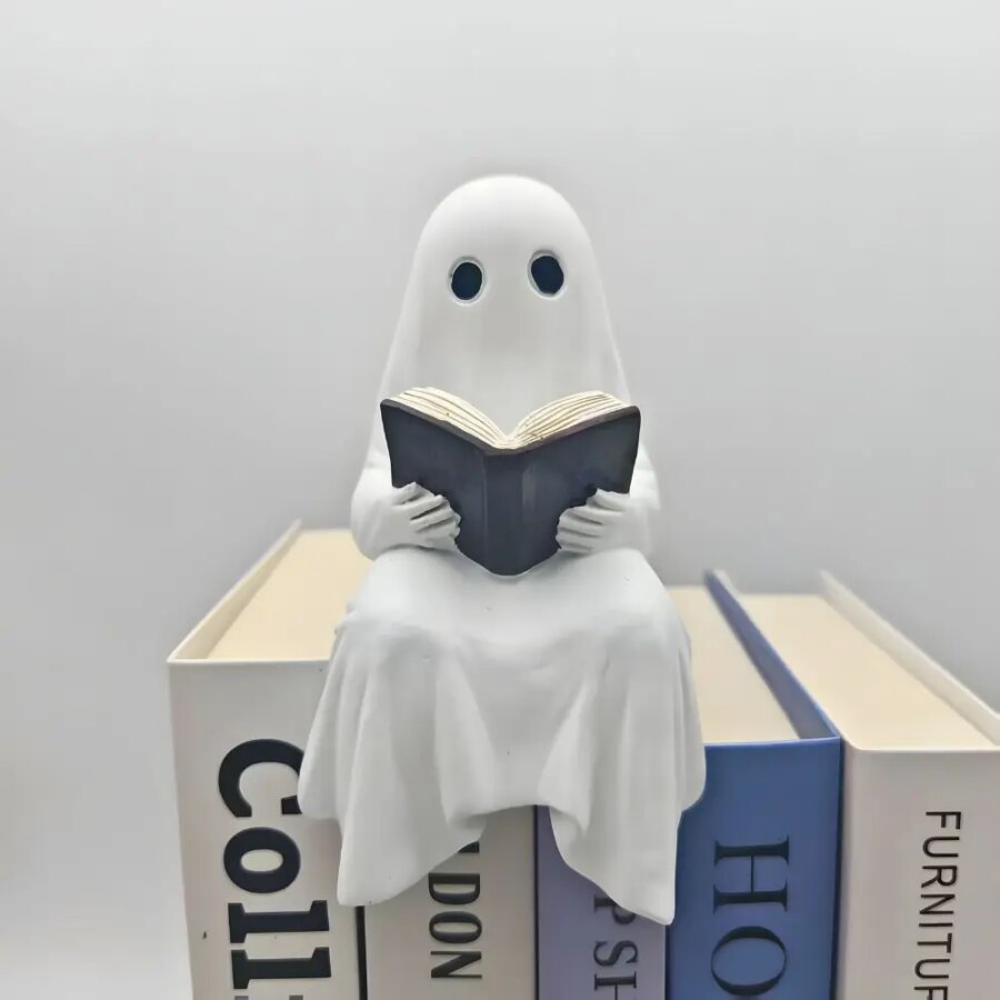Spökstaty med Bok Halloween – Dekorativ – bild 3 av 5