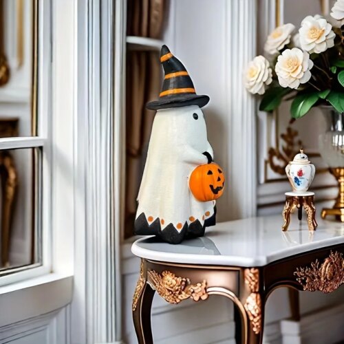 Spökfigur med Pumpa – Halloween Dekoration