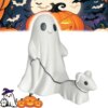 Halloween Spöke med Hund – Dekorativ Staty