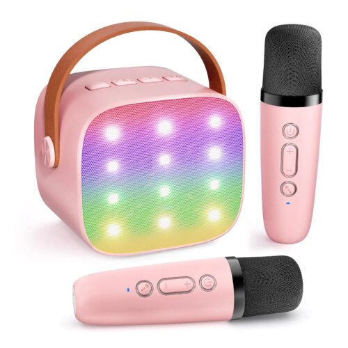 Karaoke Maskin med 2 Trådlösa Mikrofoner