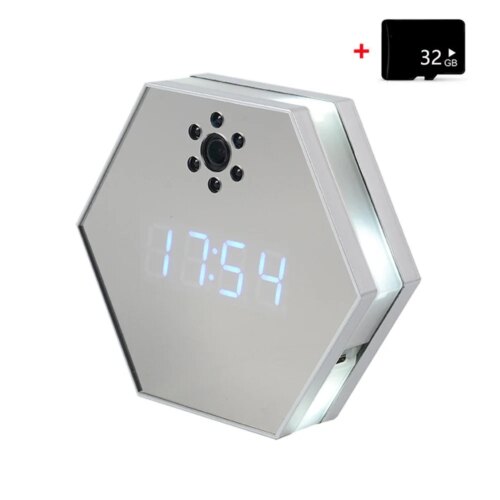 Övervakningsklocka WiFi – Inbyggd Kamera - Vit 32GB