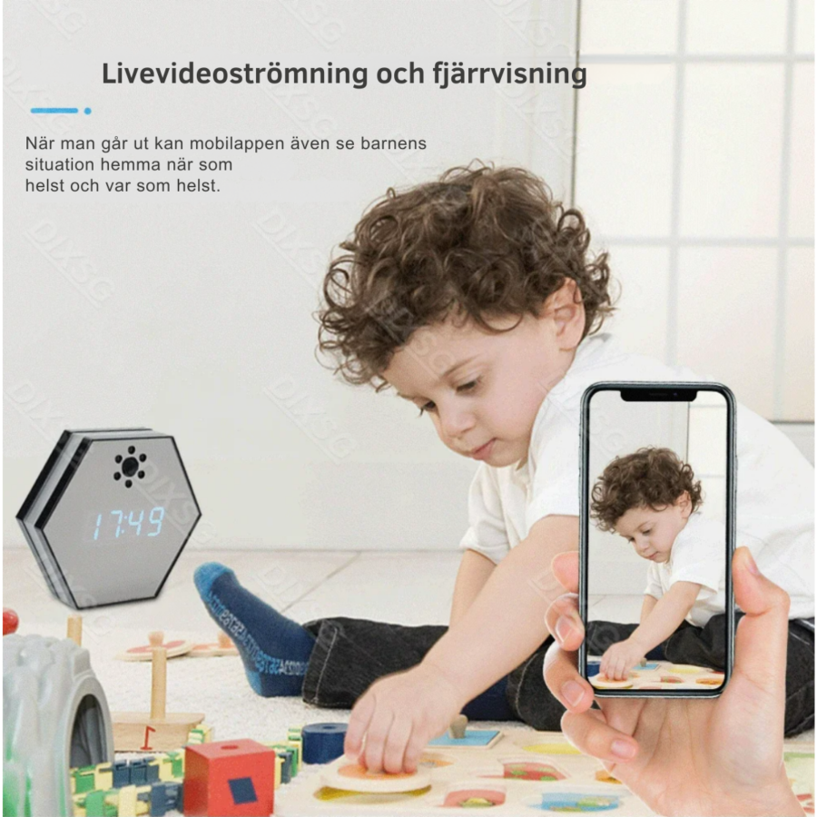 Övervakningsklocka WiFi – Inbyggd Kamera – bild 4 av 6