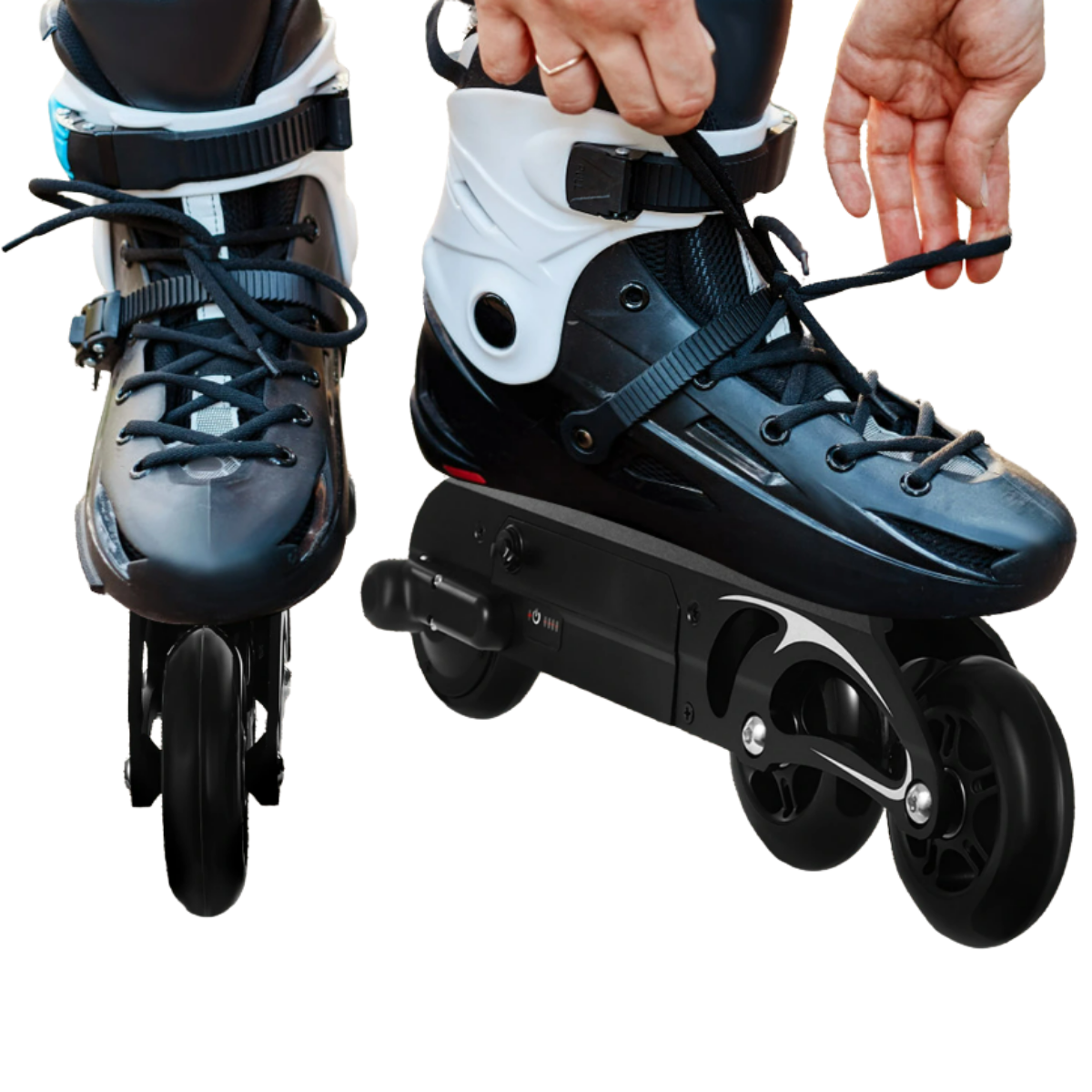 Rullskridskor Elektriska med Fjärrkontroll är den perfekta kombinationen av fart, nöje och funktionalitet. Med två kraftfulla 100W borstlösa motorer, högkvalitativa PU-hjul och ett robust aluminiumchassi kan du nå hastigheter på upp till 15 km/h och njuta av en räckvidd på upp till 8 km. Rullskridskor Elektriska med Fjärrkontroll