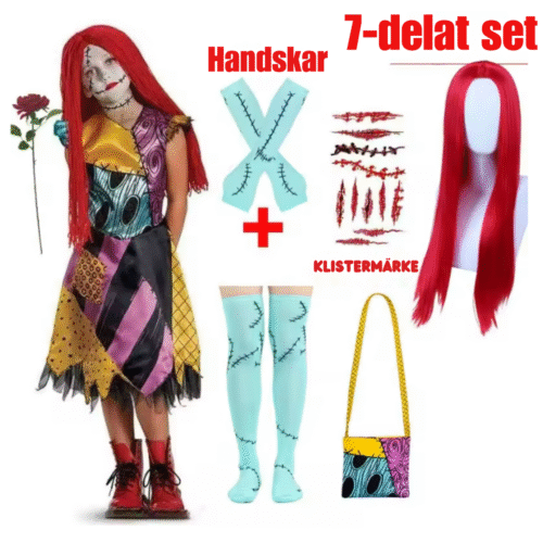 Halloween Barnkostym Zombie Klänning - 150(9-10år), Set B