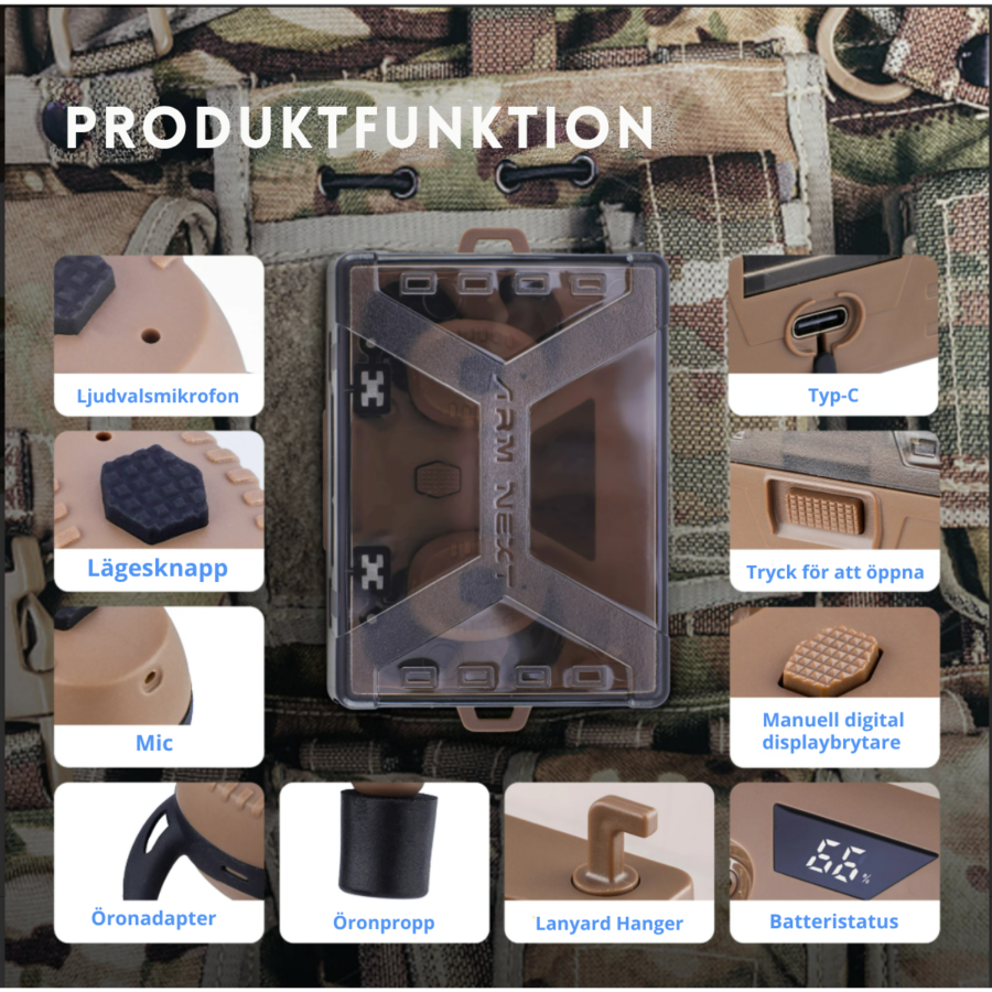 Hörselproppar Taktiska Bluetooth Brusreducering – bild 4 av 7