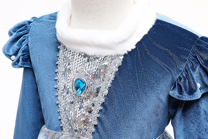 Prinsessklänning blå för Barn – Långärmad