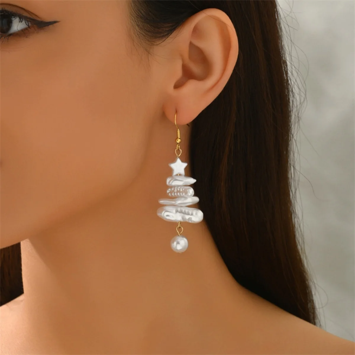 Julörhängen Pärlgran med Stjärna