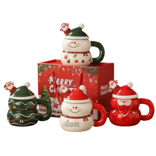 Julmugg Snögubbe med Lock och Presentförpackning