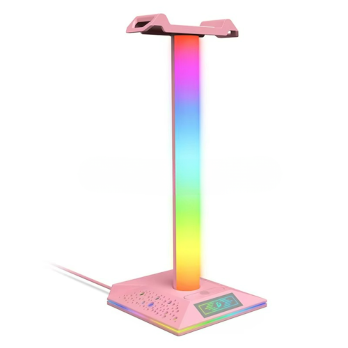 Gaming Hörlursställ LED - Rosa