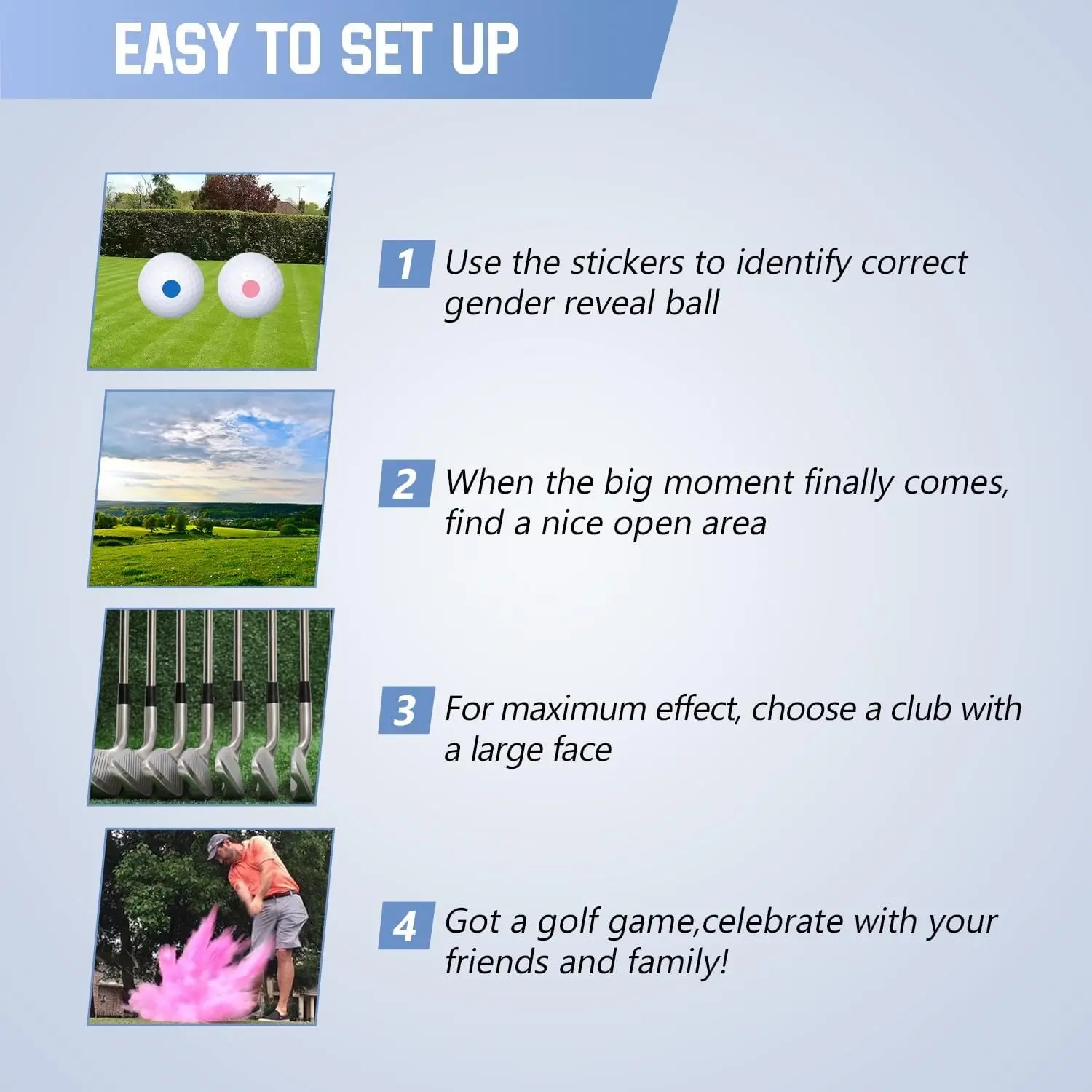 Gender Reveal Golfboll – Flick- eller Pojkavslöjande
