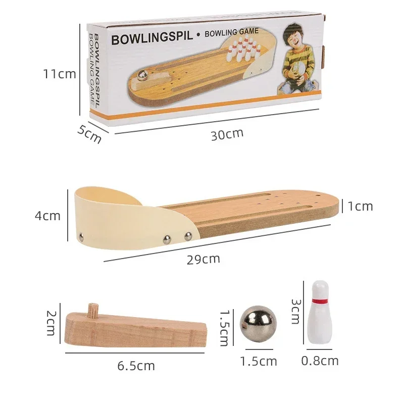 Minibowling Spel Trä 30 cm