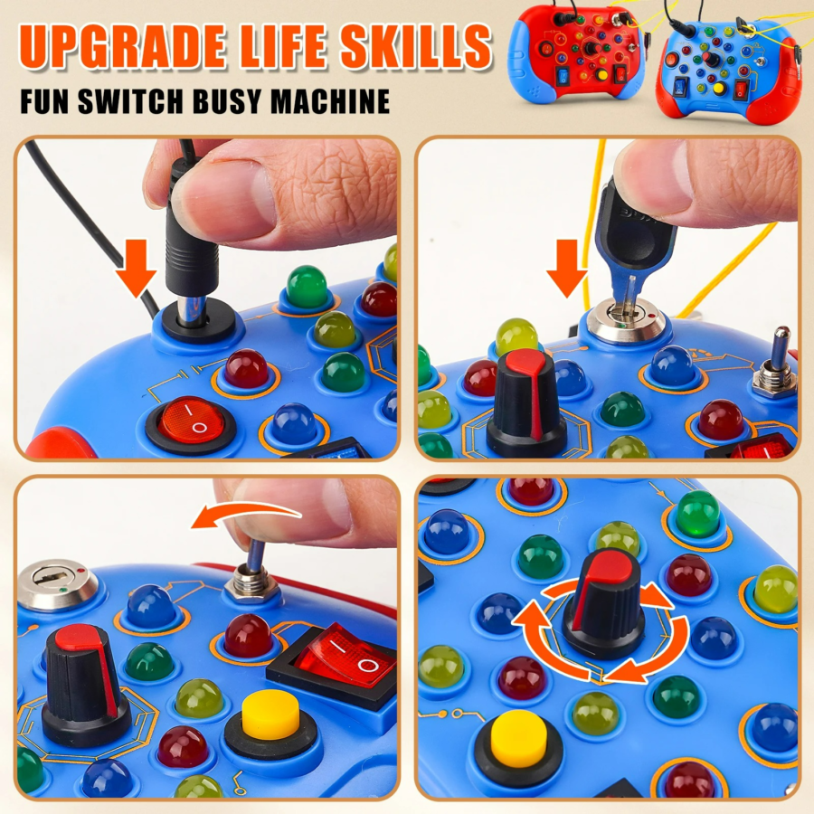 Montessori Busy Board Sensorisk Leksak LED – bild 6 av 7