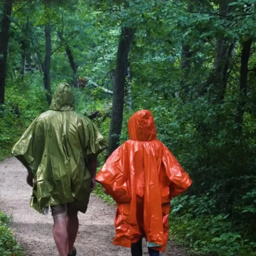 Nödregnponcho Engångs Termisk Aluminiumfilm