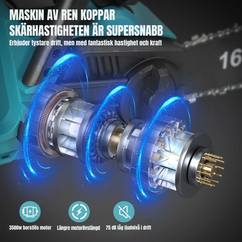Motorsåg Batteri 16 tum 3500W