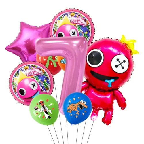 Latex & Folieballonger Barnmotiv 9-pack - Siffran 7