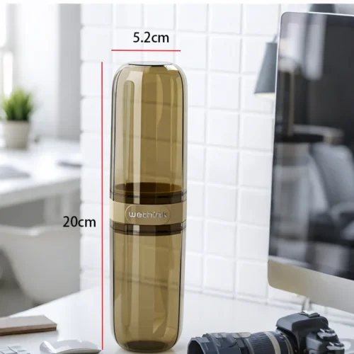 Tandborstfodral Resefodral - Transparent Brun