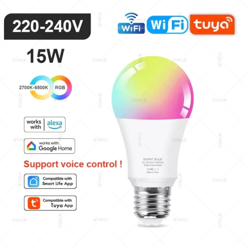 Smart LED Lampor - WiFi E27 15W 220-240V
