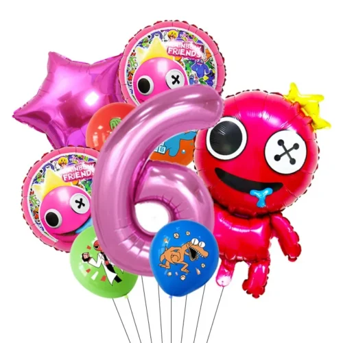 Latex & Folieballonger Barnmotiv 9-pack - Siffran 6